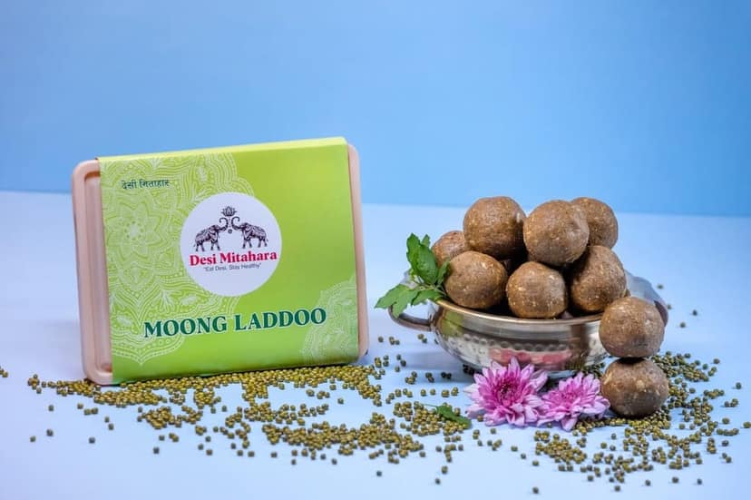DESI MITAHARA's Moong Ladoo - Made with Moong Dal, Jaggery & Cow Ghee - Traditional Indian Sweet - Healthy, Nutritious Snack - 480g Pack - No Artificial Colours - Suitable for All Ages view 2
