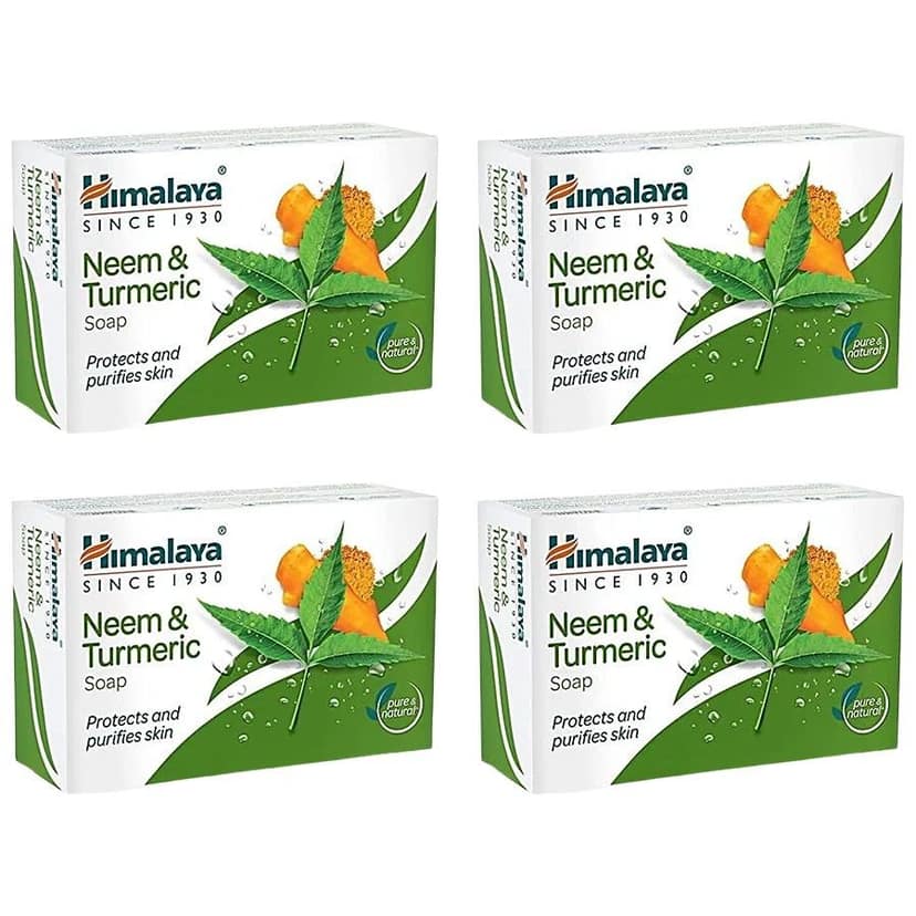 Himalaya Neem & Turmeric Bathing Soap, Cleanses & Purifies Skin, 75 G (Pack Of 4)
