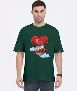 Trendzy Kart Cotton Blend Oversized Fit Printed Half Sleeves Men's Round T-Shirt - Green ( Pack of 1 )