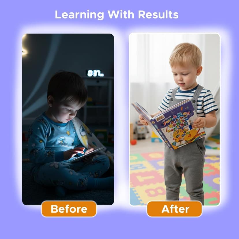 English Learning Sound Book for Kids, ABCD Alphabets, Numbers & Music, Interactive Educational Toy, Ages 2+ view 2