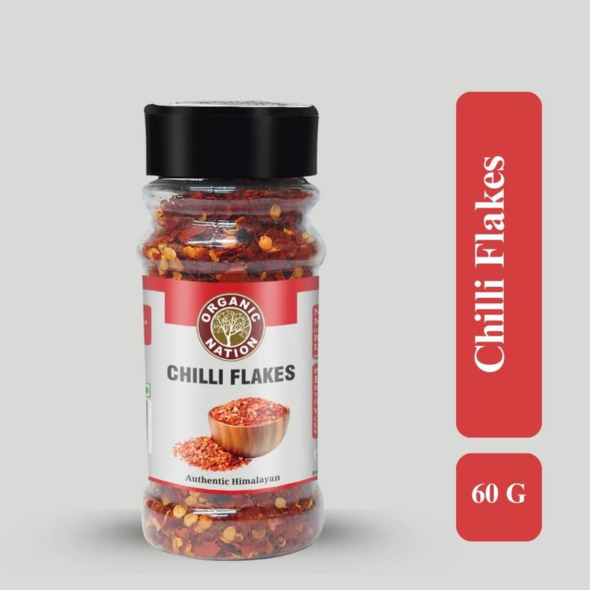 Organic Nation Chilly Flakes 60g (Pack of 2) | Spices for Pizza, Pasta & Salads | 100% Natural, Sun-Dried & Flavorful | No Preservatives | Spicy Seasoning for Cooking & Garnishing view 2