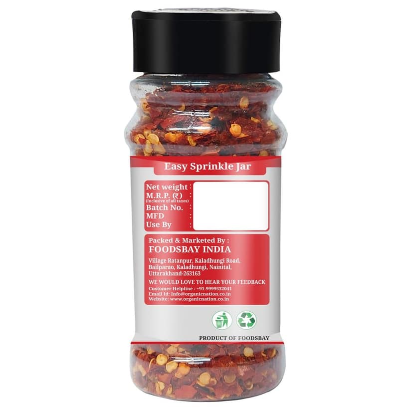 Organic Nation Chilly Flakes 60g (Pack of 2) | Spices for Pizza, Pasta & Salads | 100% Natural, Sun-Dried & Flavorful | No Preservatives | Spicy Seasoning for Cooking & Garnishing view 8