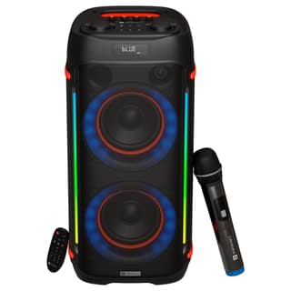 Portronics Iron Beats IV Dual 6 inch Subwoofer, RGB LED Lights, Wireless Karaoke Mic, Upto 4 Hours Playtime