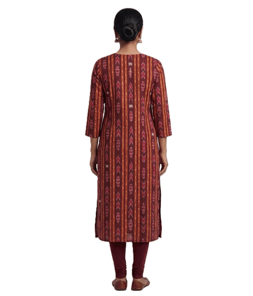 GHL Handloom Sambalpuri Straight Cotton Kurti view 3
