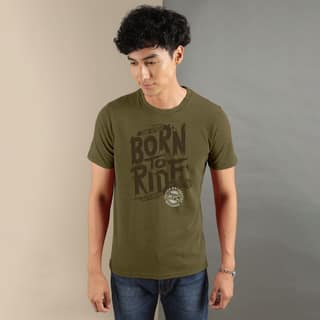 Ftx Men Printed Roundneck Cotton Rich Half Sleeve Tshirt