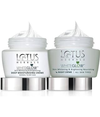 Lotus Herbals Whiteglow Deep Moisturising Cream 60g , Nourishing Night Cream 60G (Pack of 2)