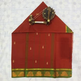 Cotton Saree without Blouse -FlowerBorder
