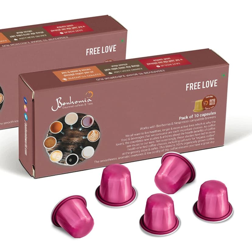 Free Love Espresso Pods - Intensity 5 | Nespresso Compatible | Medium Roast | Premium AA+ Grade Beans | Aluminum Capsules view 4