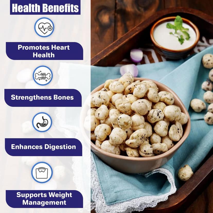 Mona Premium Cream & Onion Roasted Makhana - Healthy & Flavorful Fox Nuts Snack view 4