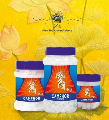 Shri Shriji Flam Aromatic Synthetic Camphor Tablets � 250g | Premium Grade Pooja Camphor for Religious Use, Aromatherapy & Air Purification | Smokeless & Residue-Free view 2