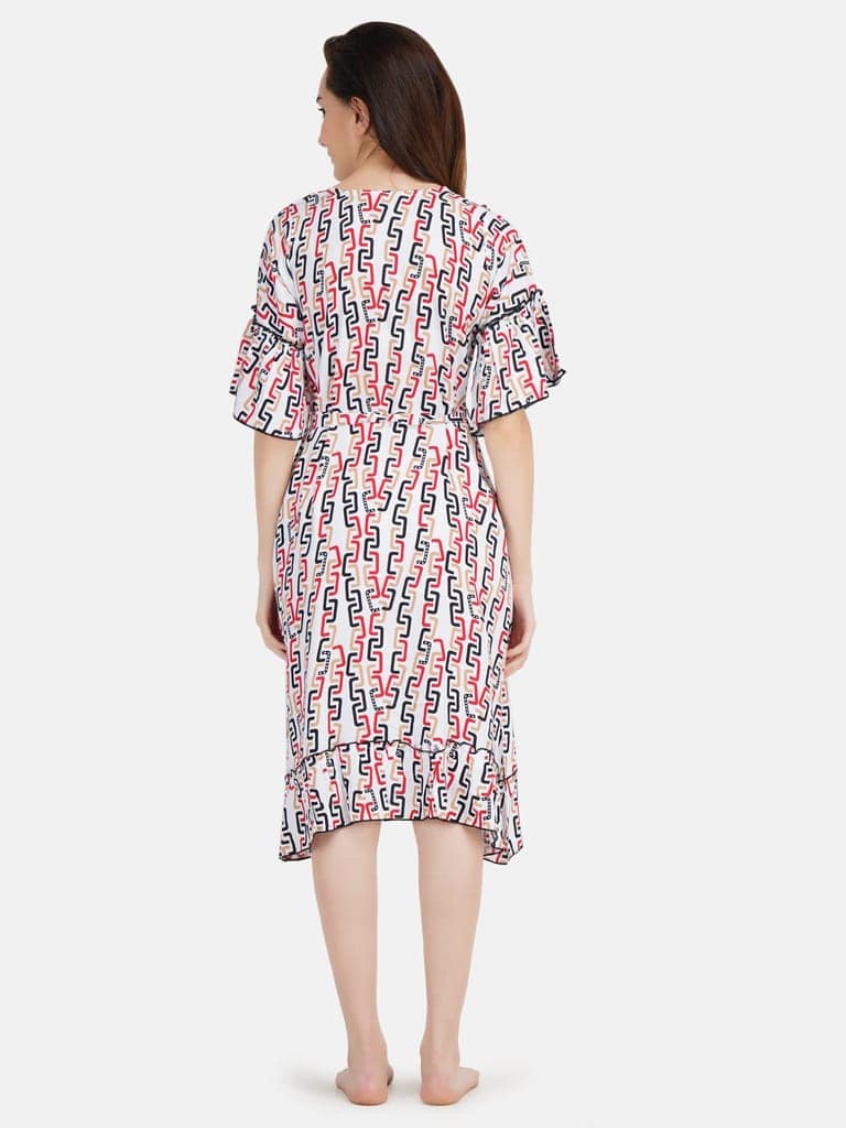 KOI SLEEPWEAR Women Bell Sleeve Short Nighty Chain view 10