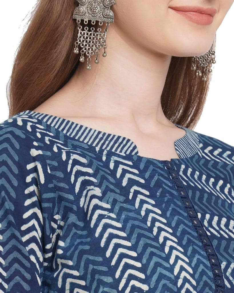 Shashay dabu mirror work pure cotton kurti view 6
