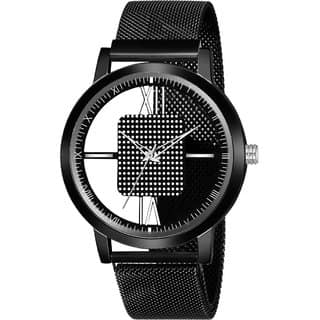 HRV Men's Round Dial Black Strap Analog Watch