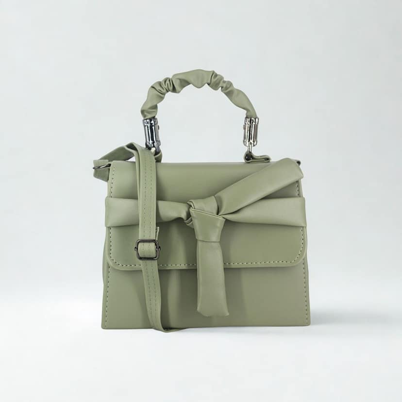 Bow Detail Sling Bag | Premium PU Leather Small Handbag | Trendy Shoulder Bag for Girls & Women view 2