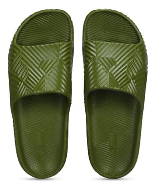 Paragon EVK10924G Men's Waterproof Olive Sliders with Comfortable Anti-Skid Sole