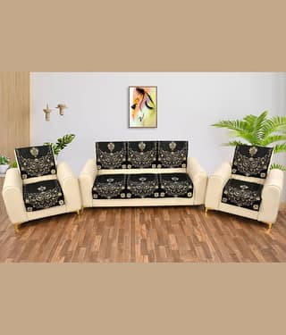 FURNISHING HUT 5 Seater Velvet Slipcover ( Pack of 1 )
