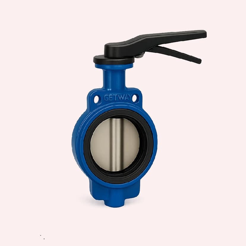 GETWAY Cast Iron Butterfly Valve 4 Inch (100mm) PN16 Wafer Type, Lever Operated view 2