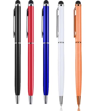 KK CROSI Sleek Design Pack of 5pcs Mix Colour Metal Pen with Stylus for Touch Screen Multi-function Pen (Pack of 5, Blue Ink)