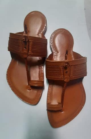 Kolhapuri Plain Leather Chappal for Men