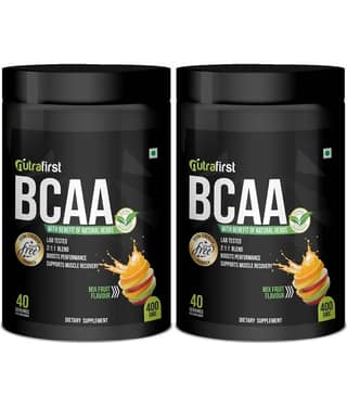 Nutrafirst BCAA workout proteins with Mixed Fruit Flavored 400 gm Pack of 2