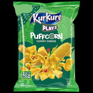 Kurkure Playz Puffcorn - Yummy Cheese, Namkeen, 80 G