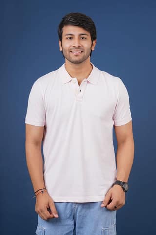 Men's Lt.Pink Solid Polo T-Shirt
