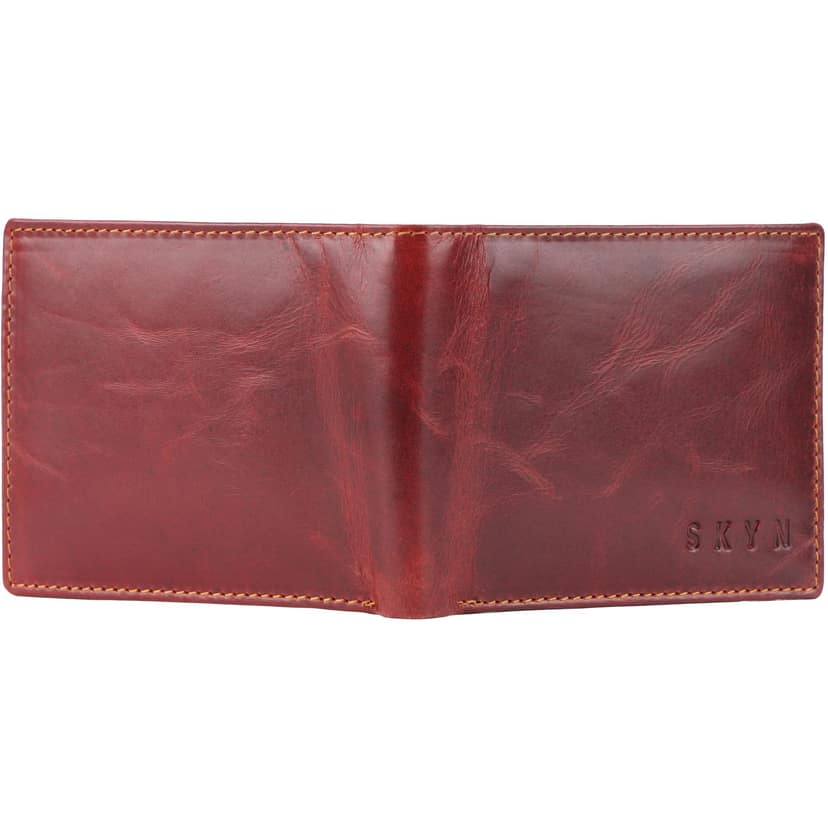 SKYN Genuine Leather Wallet for Men – Slim Minimalist Bifold RFID Blocking Wallet with Multiple Card Slots, Cash Compartment & Gift Box view 3