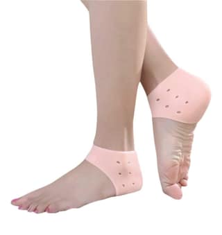 Ezyfit Anti Crack Silicone Gel Heel And Foot Protector Moisturizing Socks for Foot Care, Heel Protector Socks Pain Relief And Heel Cracks for Men And Women - Free Size