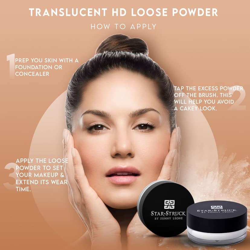 Star Struck by Sunny Leone Translucent HD Loose Powder, 8g view 3