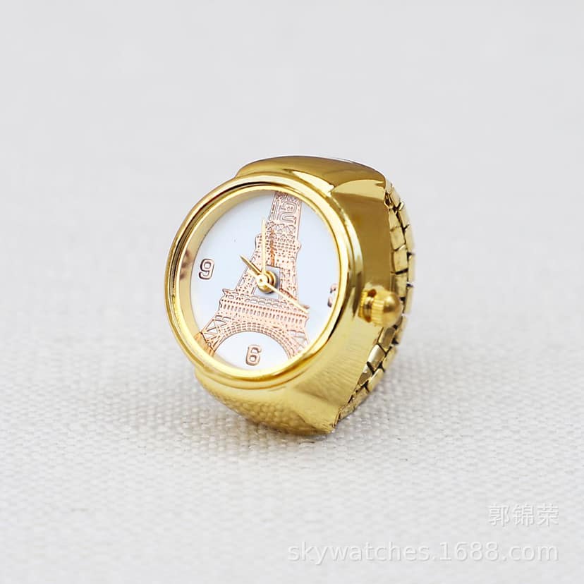 YAKH Designer Paris Gold Ring Watch