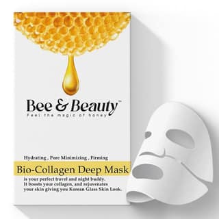 Bee & Beauty Bio Collagen Overnight Mask Pack of 1 | Korean Face Mask For Glass Skin | Sheet Mask For Deep Hydration, Pore minizmizing With Goodness Of Honey Bee & Beauty Bio Collagen Overnight Mask Pack of 1 | Korean Face Mask For Glass Skin | Sheet Mas