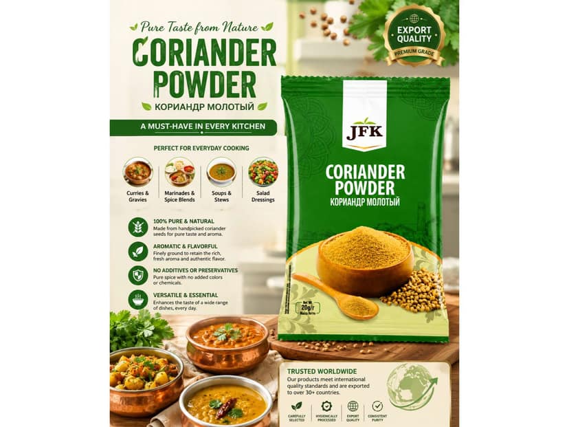 JFK Dhaniya Powder - pack of 10, 20g pack view 2
