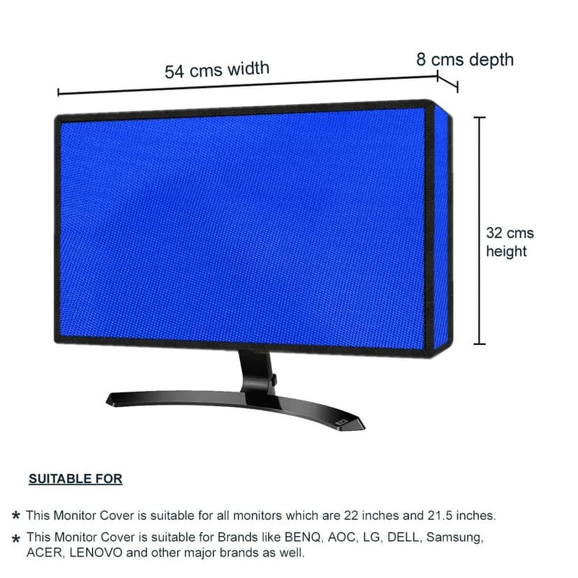 PalaP Super Premium Dust Proof Monitor Cover for Lenovo 21.5 inches Monitor (Bright Blue) view 3