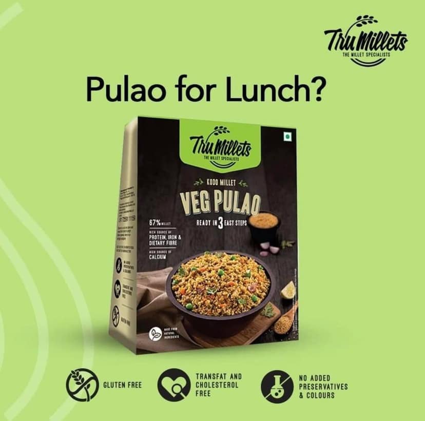 Trumillets Healthy Millet Instant Mix Breakfast Combo Pack of 3 (Veg Pulao, Pepper Pongal & Bisibelebath) view 8
