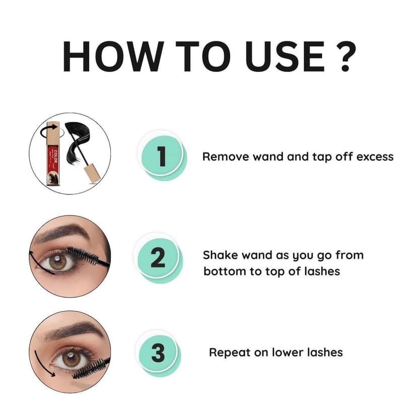Color Nail Water-resistant Mascara-Smudge Proof and Smooth Finish All Day, Mascara For All Occasion (Black,Pack Of 1) view 3