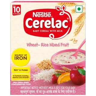 Nestle Cerelac Wheat Rice Mixed Fruit Baby Cereal With Milk From 10 To 24 Months 300 Gms