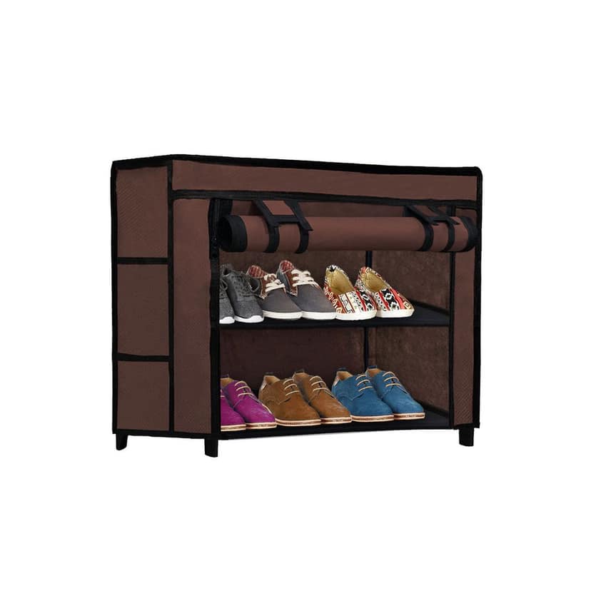 Dustproof Portable Fabric Shoe Rack Organizer | 2-Tier Shoe Storage view 2