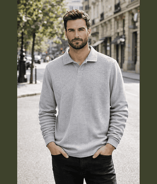 RodZen Men Polyester Regular Fit Popcorn Textured Polo T Shirt ( Ecru White )
