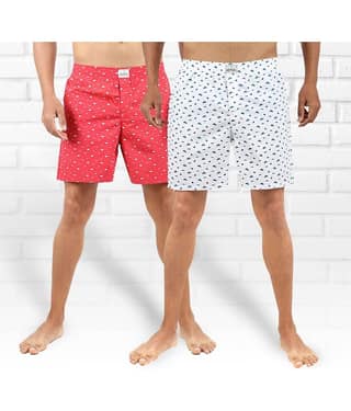 Supersquad Pack of 2 Cotton Boxers For Men's ( Multicolor )