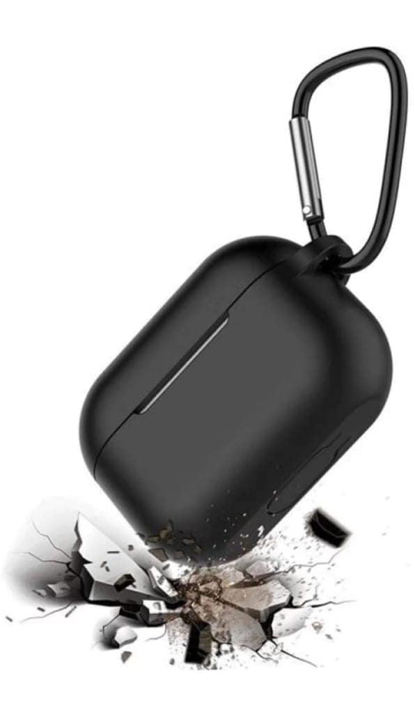 S&P Sublimation Apple AirPods Pro 2 2nd Generation, TWS Soft Silicone Pouch with Hook, 360° Full Shock-Absorbing Protection (Black) (Cover Only) view 3
