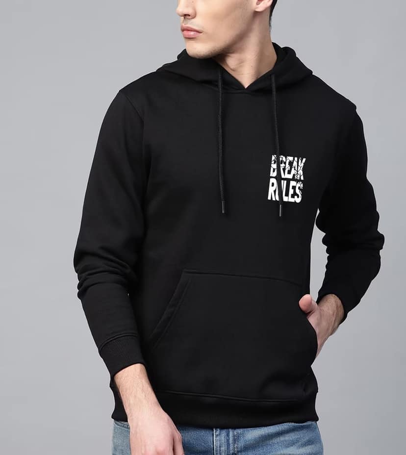 SCOTT FINCHER Men's Black Graphic Printed Hoodie : AA(RSHOD)BLACK_158 view 4