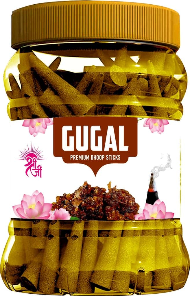 Shri Shriji Flam the Aromatic peace Gugal Premium Dhoop Sticks, Gugal Resin, for Purification, Relaxation, Stress Relief, Meditation, 60 Count
