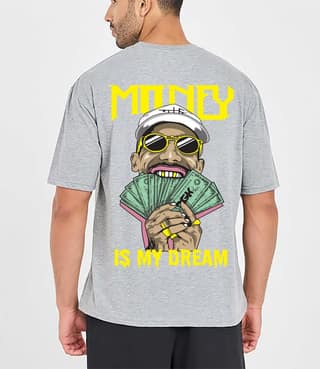 SCOTT FINCHER Men's Cotton Graphic T-Shirt "Money is My Dream" : AA(ARN)GREY_169