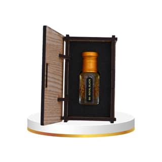 alnaqi fragrances Royal Black Attar 12ml - Luxury Royal-Attar-Perfume, No Alcohol Concentrated Black-Ittar, Deep Woody Arabian-Oil, Original Men-Fragrance