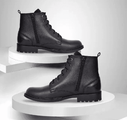 Warnex Endicott Side Zip Genuine Leather High Ankle Casual Boot Boots For Men (Black , 9)