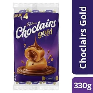 Cadbury Choclairs Gold Pouch (60 Candies), 330 g