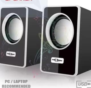 Multimedia Sound Bass Subwoofer Speaker System for PC Laptop 3 W Laptop/Desktop Speaker (Silver, 2.0 Channel)