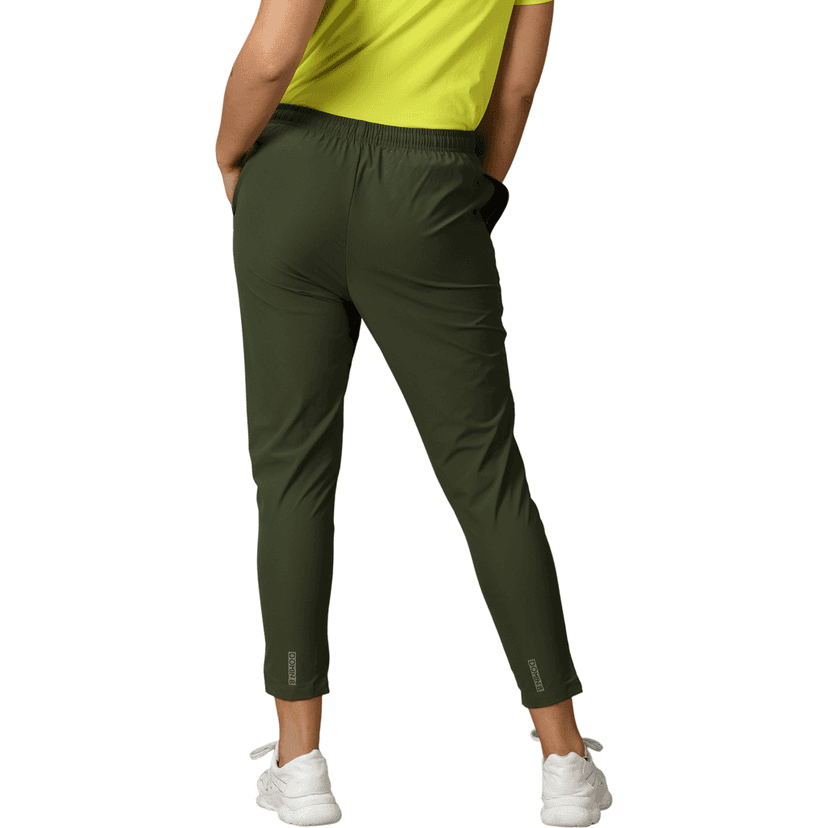 Domin8 Women's Drawstring waist Solid Training Trousers with hidden Zipper Pockets view 6