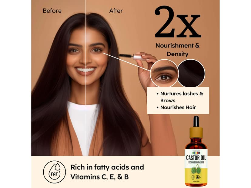 Organix Mantra Castor Oil, Cold Pressed Organic Oil ( Pack Of 2) - 60 Millilitre view 2