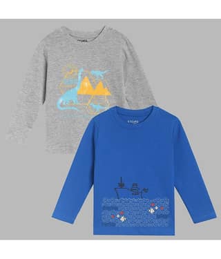ETCHED DESIGN Pack of 1 Boys Cotton T-Shirt ( Multicolor )